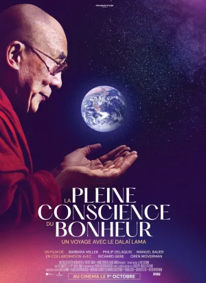 Affiche du film La Pleine conscience du bonheur, un voyage avec le Dalaï-Lama